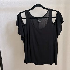 Black  top with cold shoulder